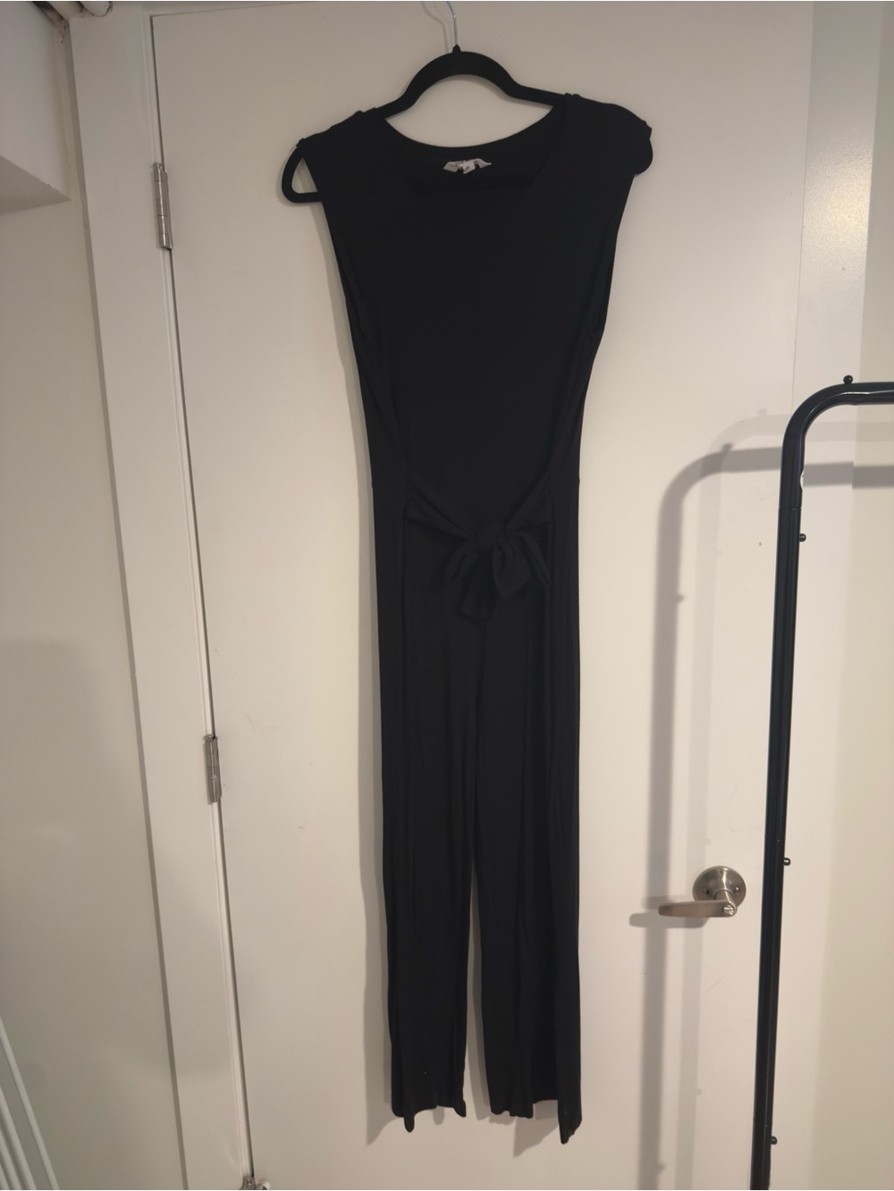 Steve Madden Black Sleeveless Tie-Waist Jumpsuit